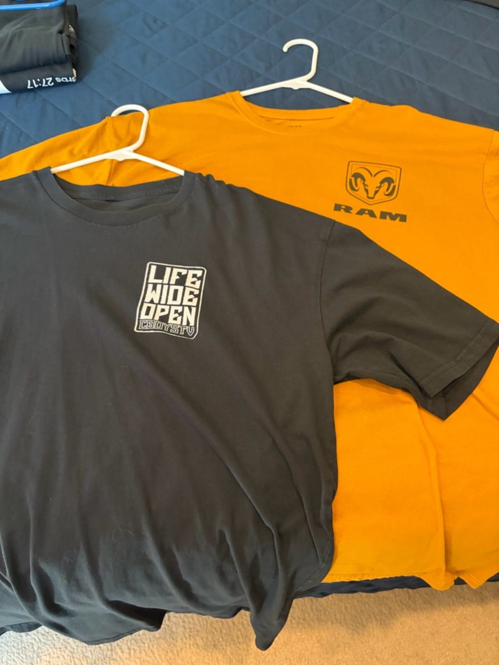 RAM Logo Orange Tee & Black 'Life Wide Open' Graphic Tee - Two Pack